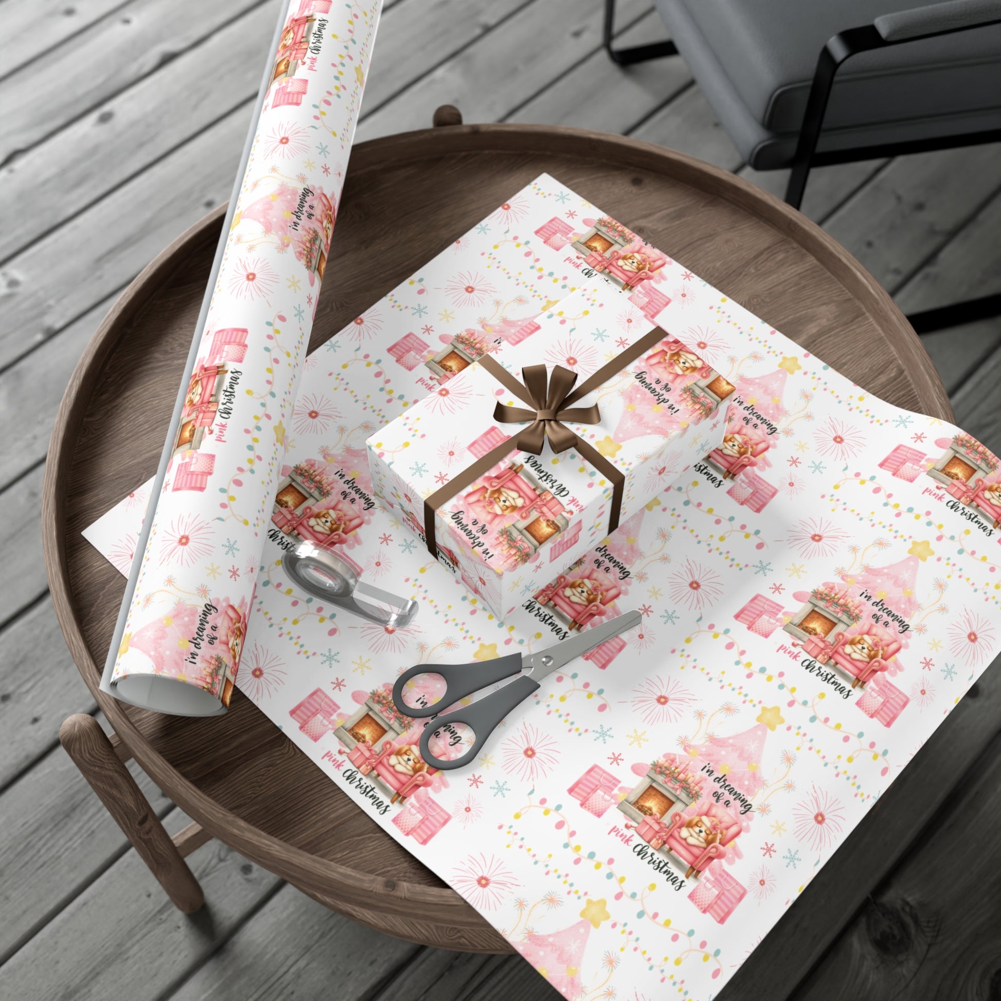Pink Christmas Pink Gift Wrap Holiday Edition Perfect for Celebrate the Festive Charm in This Limited Christmas Collection Premium Quality - MRSBYVALLE