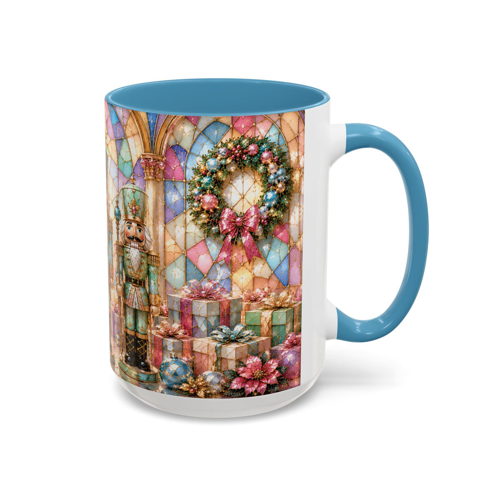 Nutcracker Christmas Coffee Mug – Festive Stained-Glass Holiday Accent Cup (11/15oz) Gift for Her