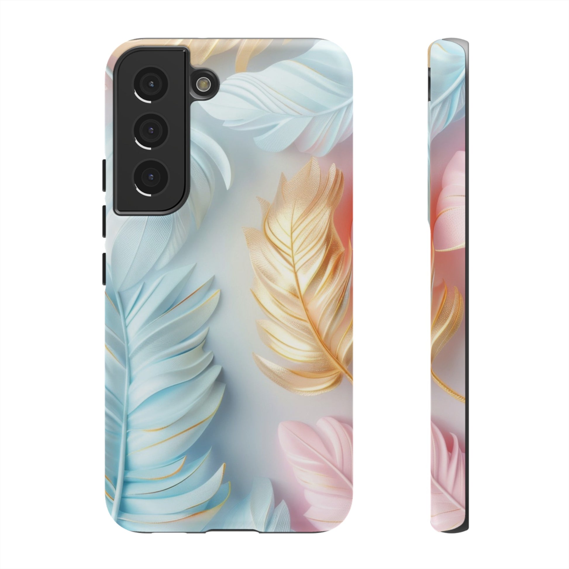 Pastel Feathers Protective Phone Case Gift for Her Phone 15, Samsung iPhone Samsung Gift for Her Case iPhone 15, Samsung iPhone Samsung Accessory Gift for Her
