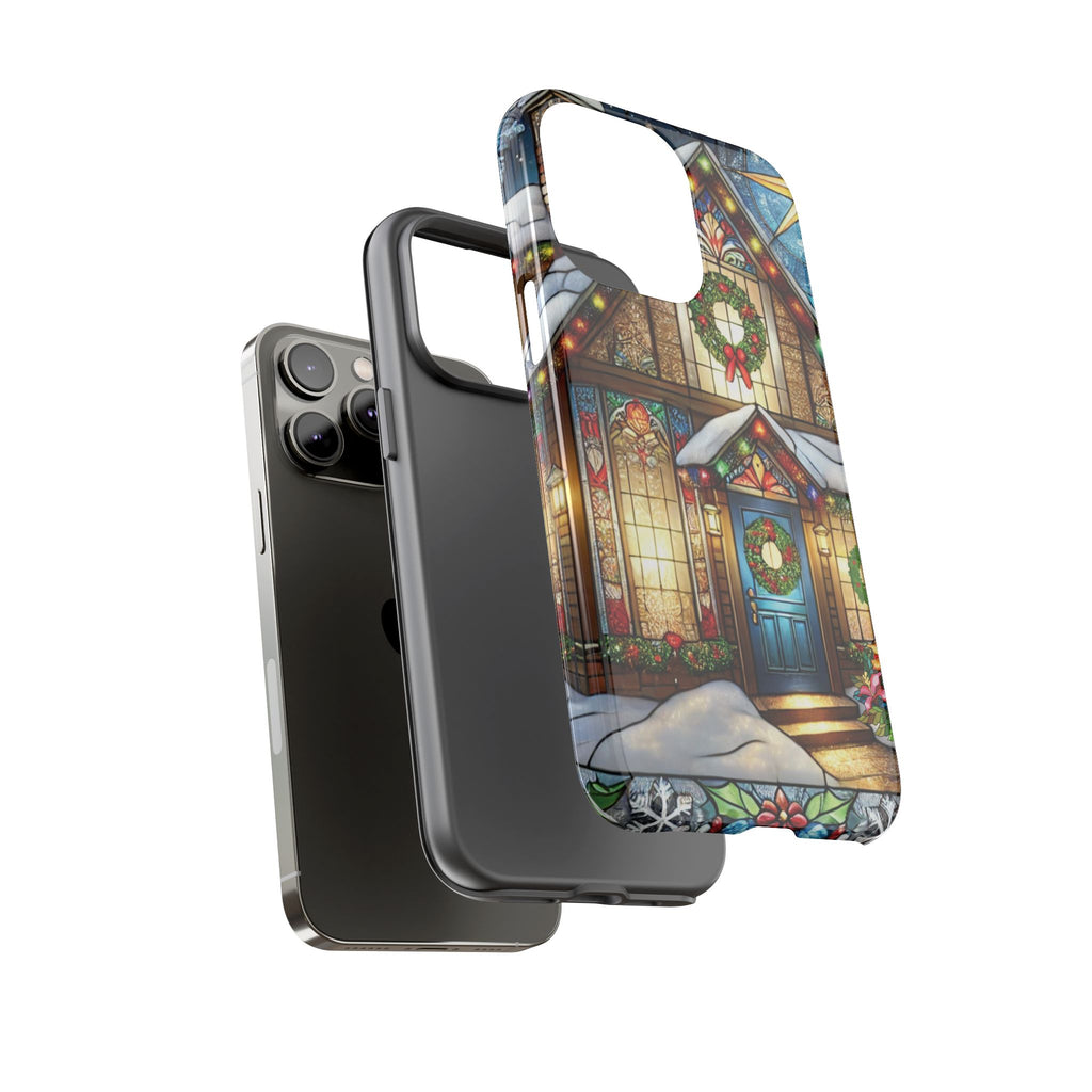 Stain Glass Christmas Phone Case Unique Holiday Protection for Your Device | Stylish & Durable Cover Gift for Her Phone 15, Samsung iPhone Samsung Accessory Gift for Her