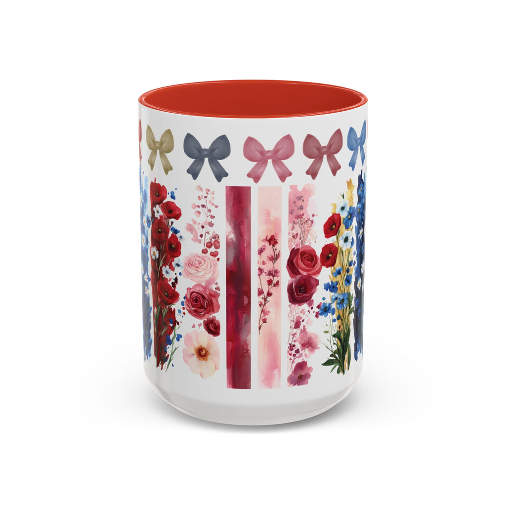 Brushstroke floral With Bows| Christian Mug with Bible Verse | Inspirational Gift for Christians | 11oz and 15oz Ceramic Coffee Mug Cozy Spring Mornings