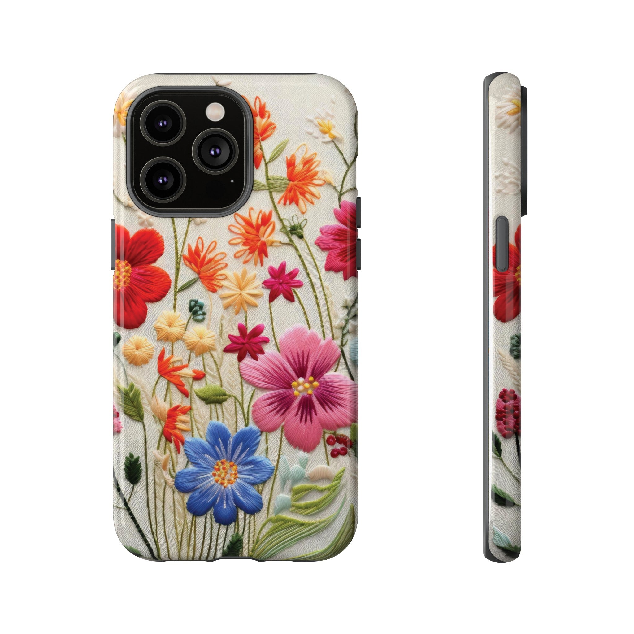 3D Floral Phone Case Elegant Faux Flower Durable for iPhone Samsung Smartphone iPhone 15, 14, 13 Samsung Gift for Mom