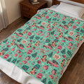 Funny Retro Pink Christmas Blanket Vintage Mid Century Holiday Throw Cozy Christmas Couch Blanket Festive Winter