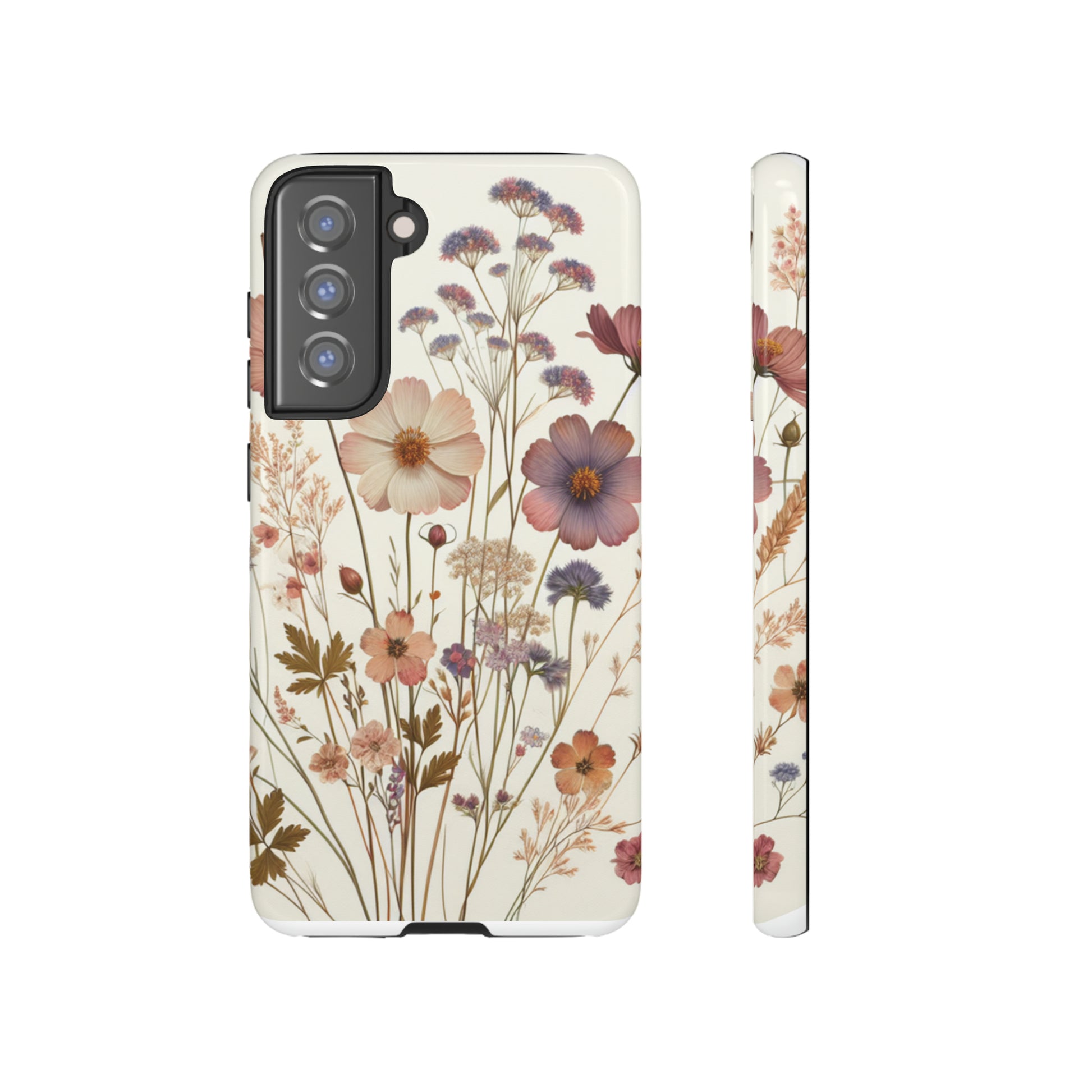 Wildflower Boho Luxury Phone Tough Case Floral Elegant Durable Stylish for Modern Devices iPhone 15, Samsung iPhone Samsung Accessory Gift for Her.