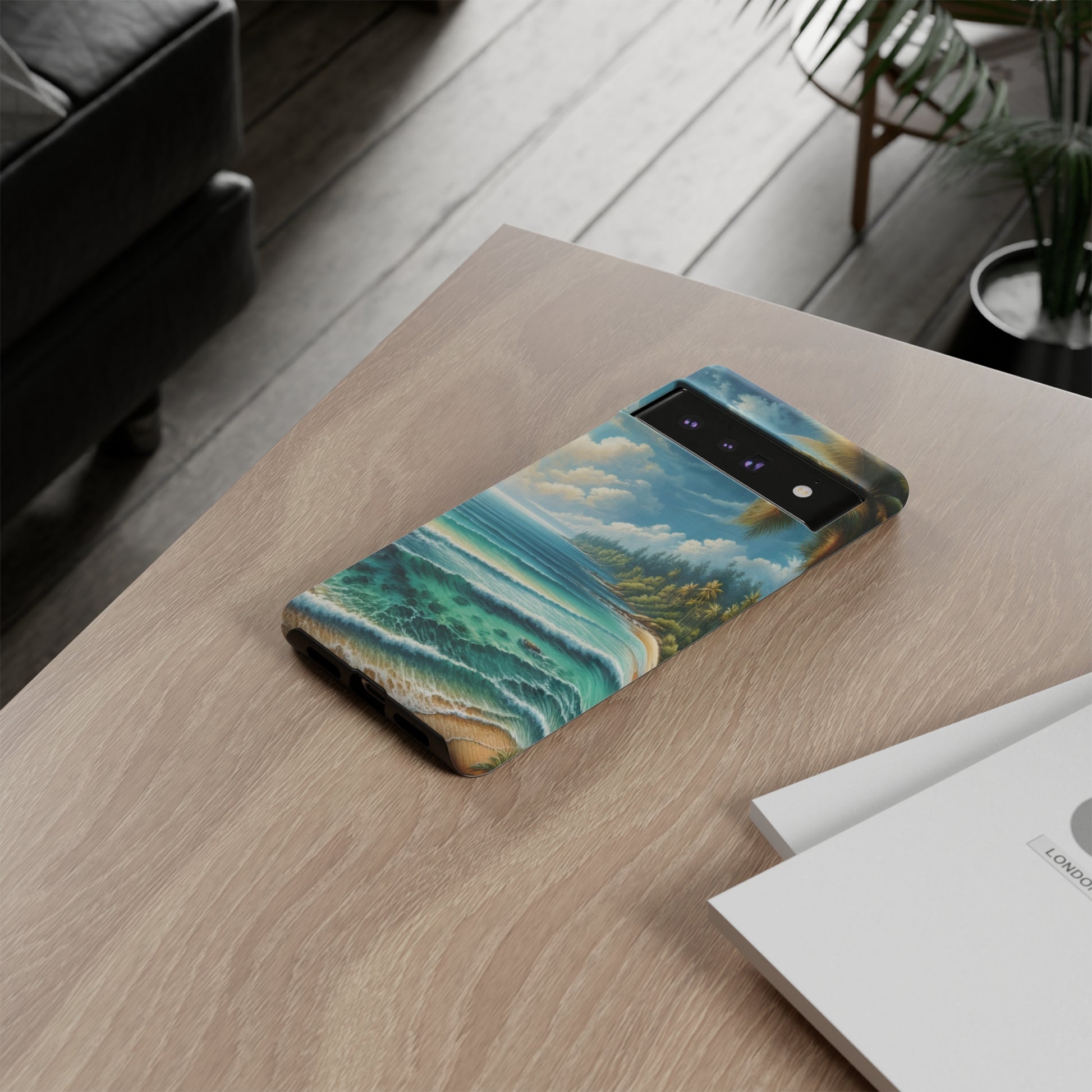 Coastal Serenity Ocean Beach View Protective Phone Case Gift for Her Phone 15, Samsung iPhone Samsung Gift for Her Case iPhone 15, Samsung iPhone Samsung Accessory Gift for Her.