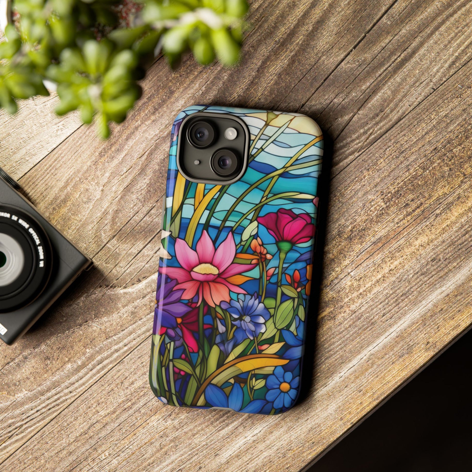 Wildflowers Stain Glass Illusion Phone Case Unique Holiday Protection for Your Device | Stylish & Durable Cover Gift for Her Phone 15, Samsung iPhone Samsung Accessory Gift for Her