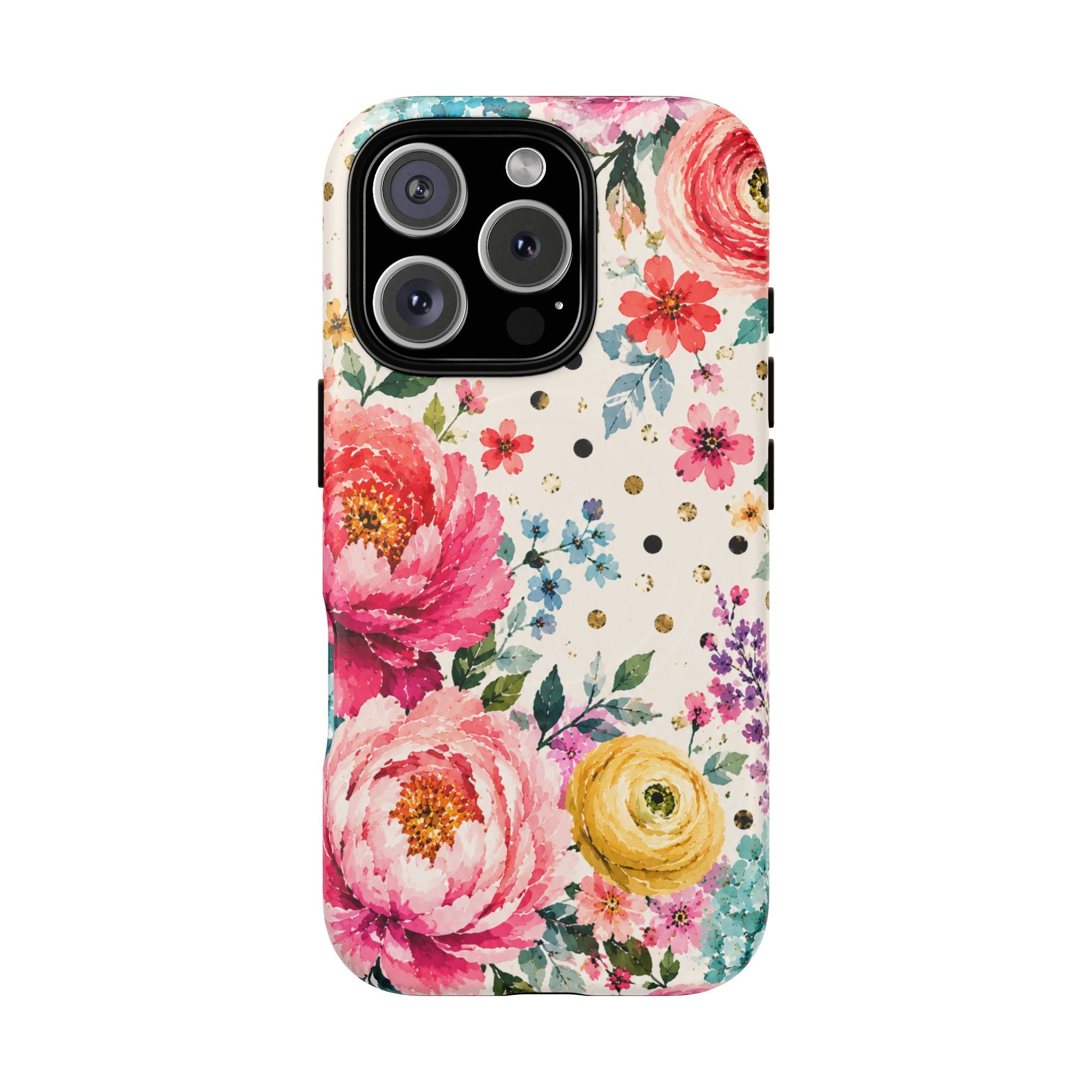 Watercolor Floral Peonies phone case | magnetic slim protective case