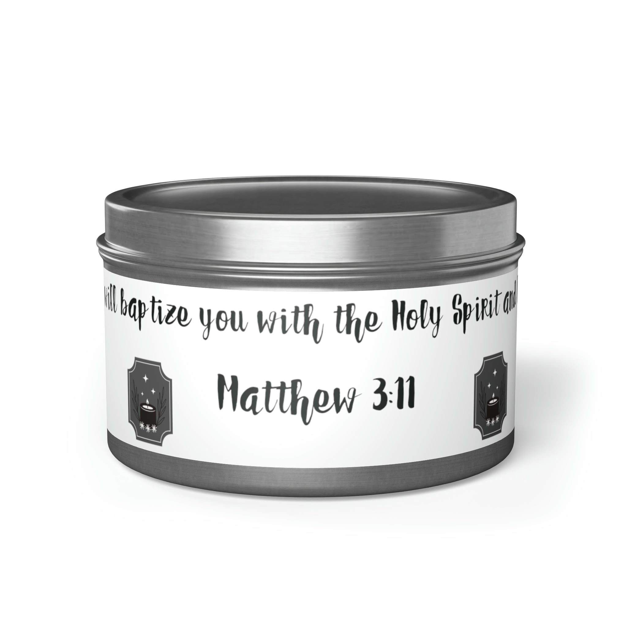 New House Sacred Light Divine Verse Tin Candles Embrace Peace with 4oz/8oz Coconut Soy Wax, Hand-Poured in USA. Lead-Free Wick, 20-40hr Burn. Evergreen, Vanilla, More Spiritual Ambiance Awaits Pure Harmony Grace..