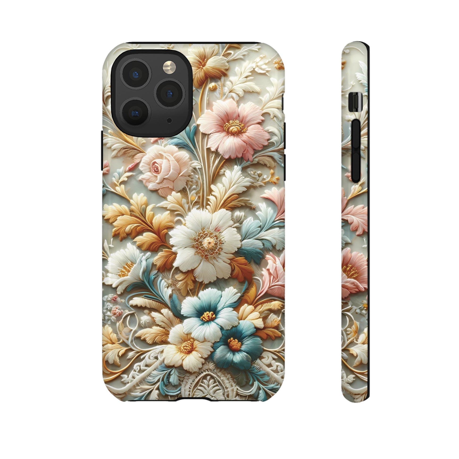3D Elegant Faux Flowers Phone Case Stylish & Durable for iPhone Samsung Gift iPhone 15, 14, 13 Samsung Pixel Gift for Mom Accessory Gift for Her