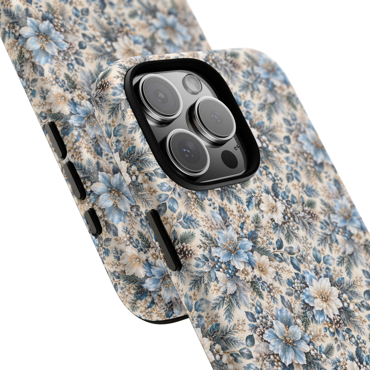 Icy Blue Floral MagSafe Tough Phone Case