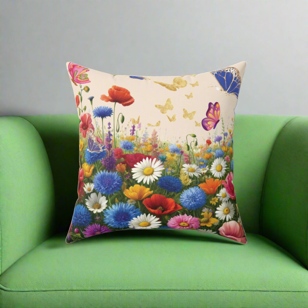 Bright Wildflowers Square Pillow Add a Touch of Nature to Your Home Decor | Premium Quality, Soft, and Durable | Perfect for Couch, Bed, or Chair | Elegant Floral Bedrooms, Soft,Pillow Gift New House, Bridal Shower Gift - MRSBYVALLE
