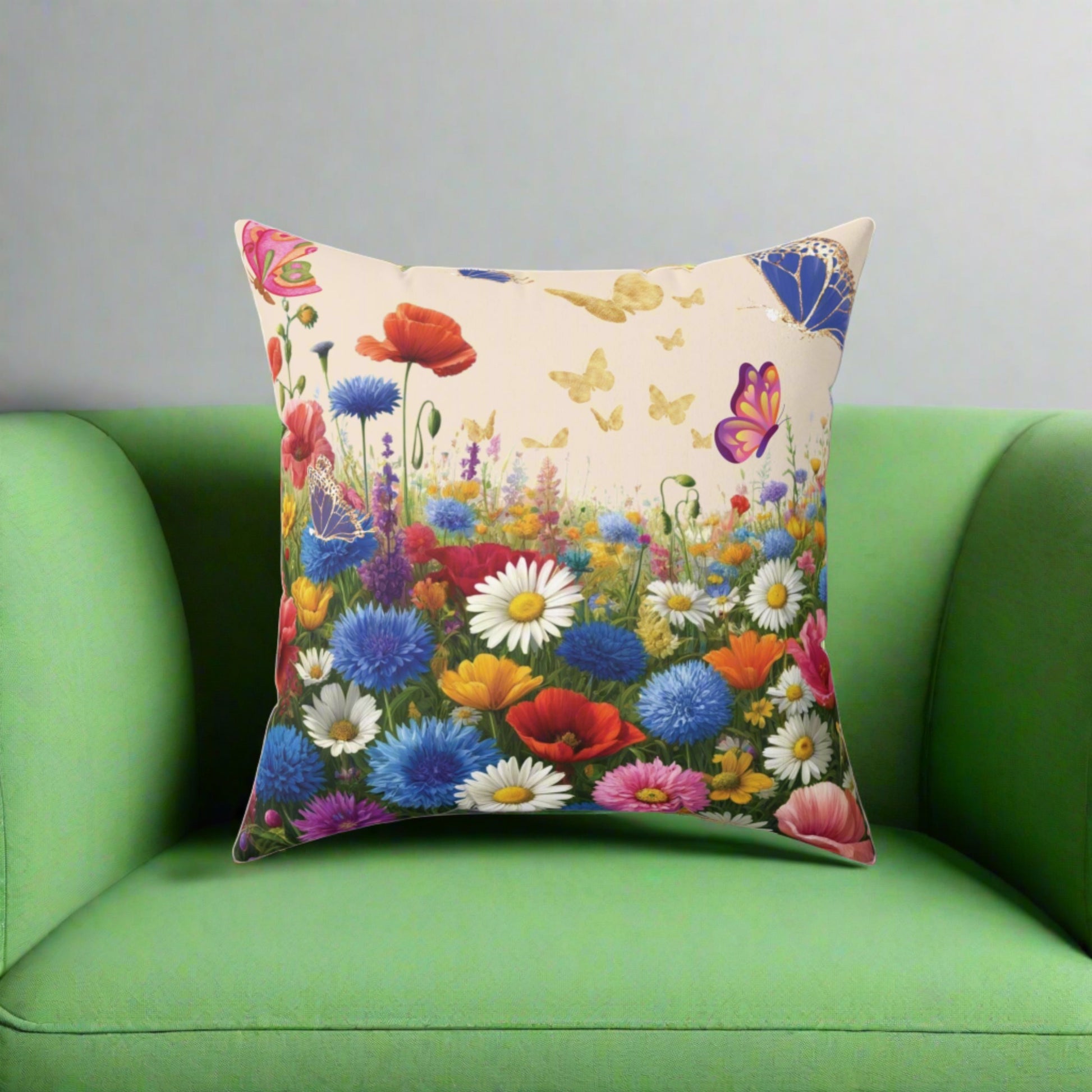 Bright Wildflowers Square Pillow Add a Touch of Nature to Your Home Decor | Premium Quality, Soft, and Durable | Perfect for Couch, Bed, or Chair | Elegant Floral Bedrooms, Soft,Pillow Gift New House, Bridal Shower Gift - MRSBYVALLE