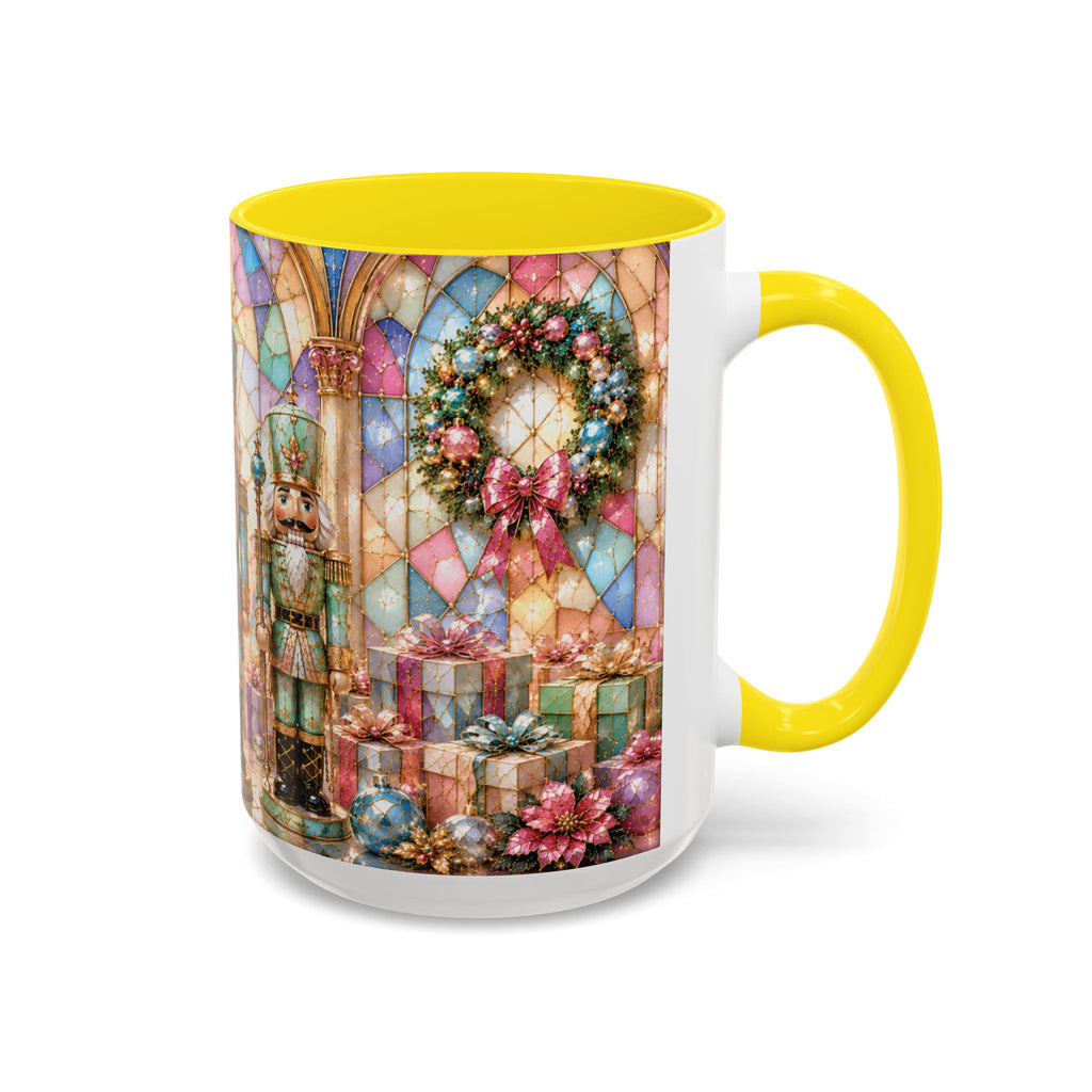 Nutcracker Christmas Coffee Mug – Festive Stained-Glass Holiday Accent Cup (11/15oz) Gift for Her