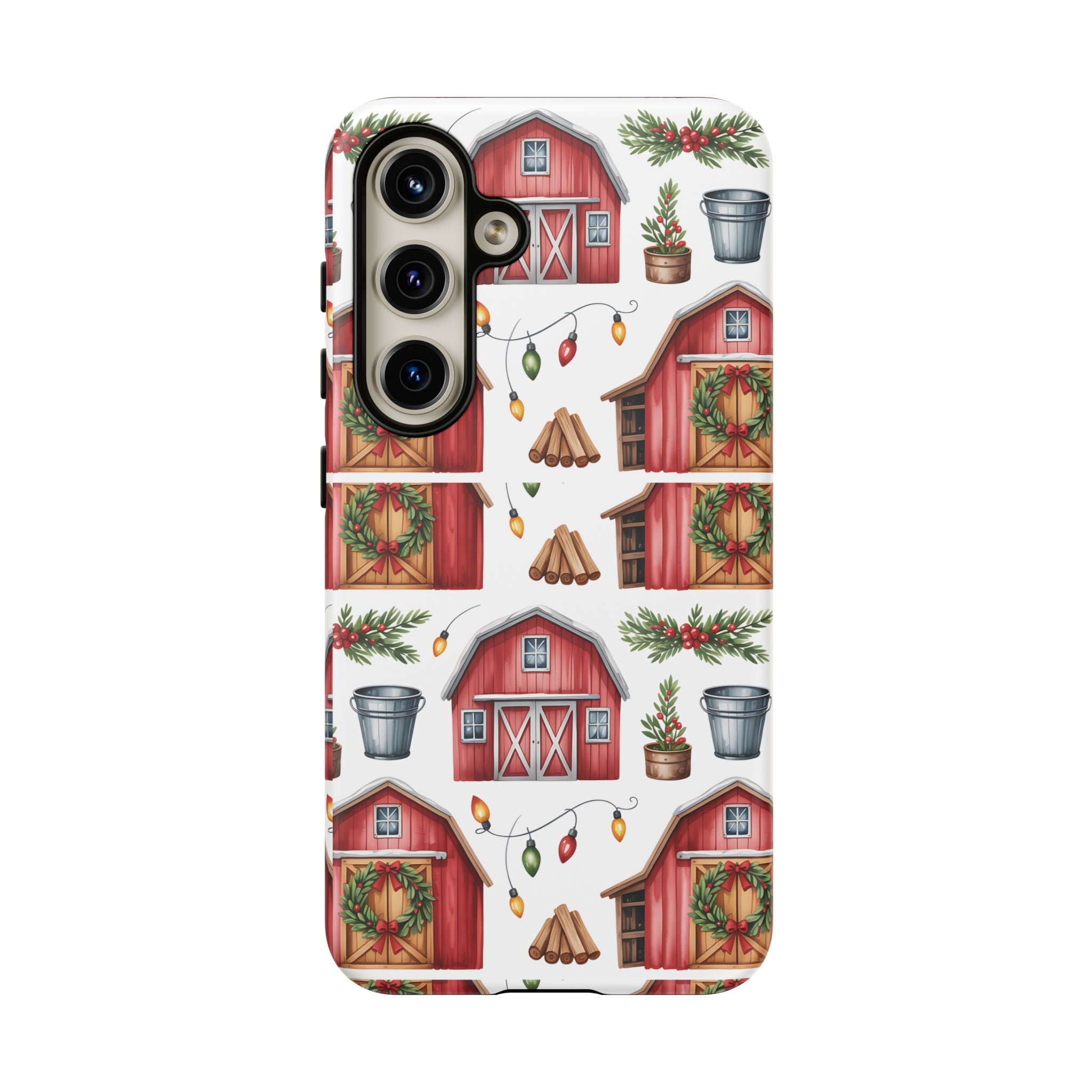 Farmhouse Christmas Design Phone Case - Stylish, Protective Cover for All Models Gift for Mom Accessory Gift for Her