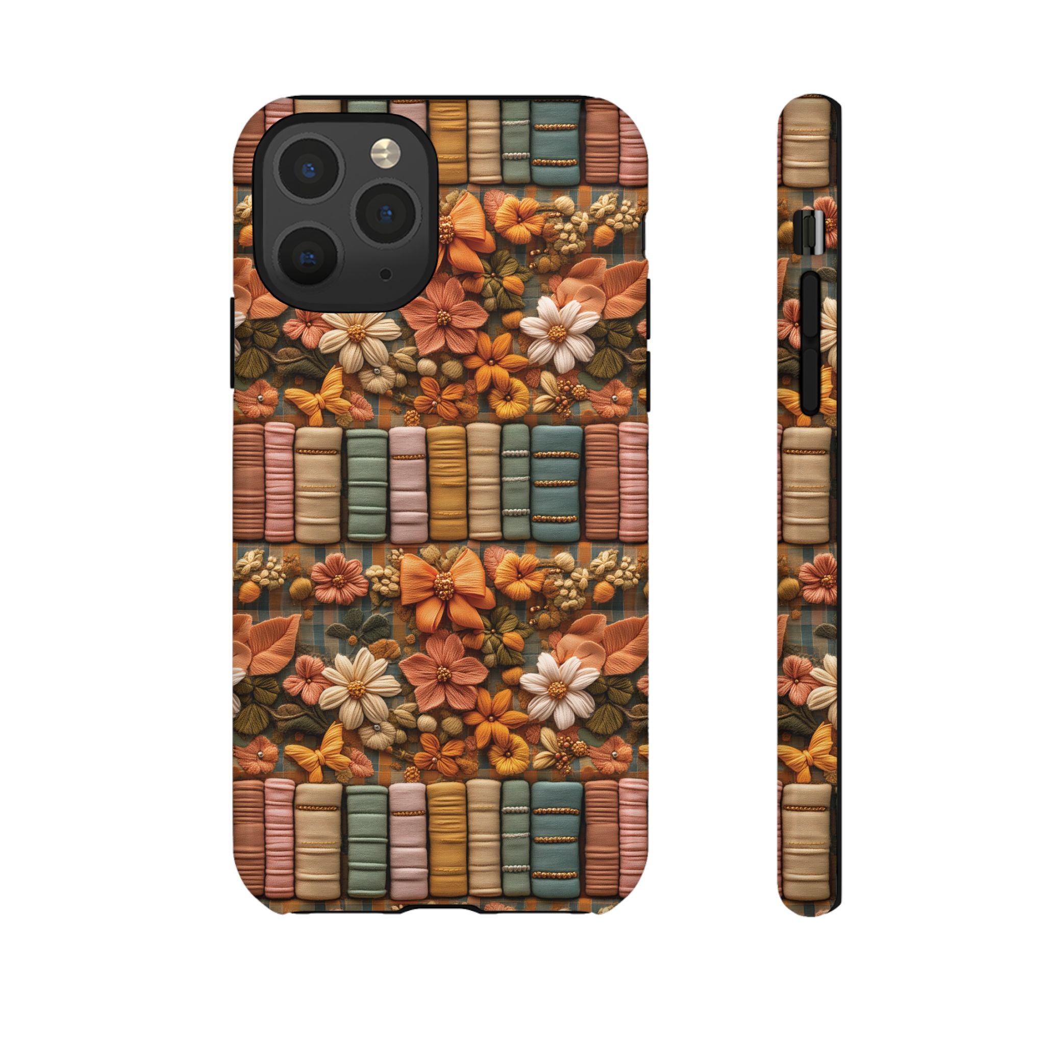 3D Illusion Boho Floral and Books Phone Case Gift for Her Phone 15, Samsung iPhone Samsung Gift for Her Case iPhone 15, Samsung iPhone Samsung Accessory Gift for Her