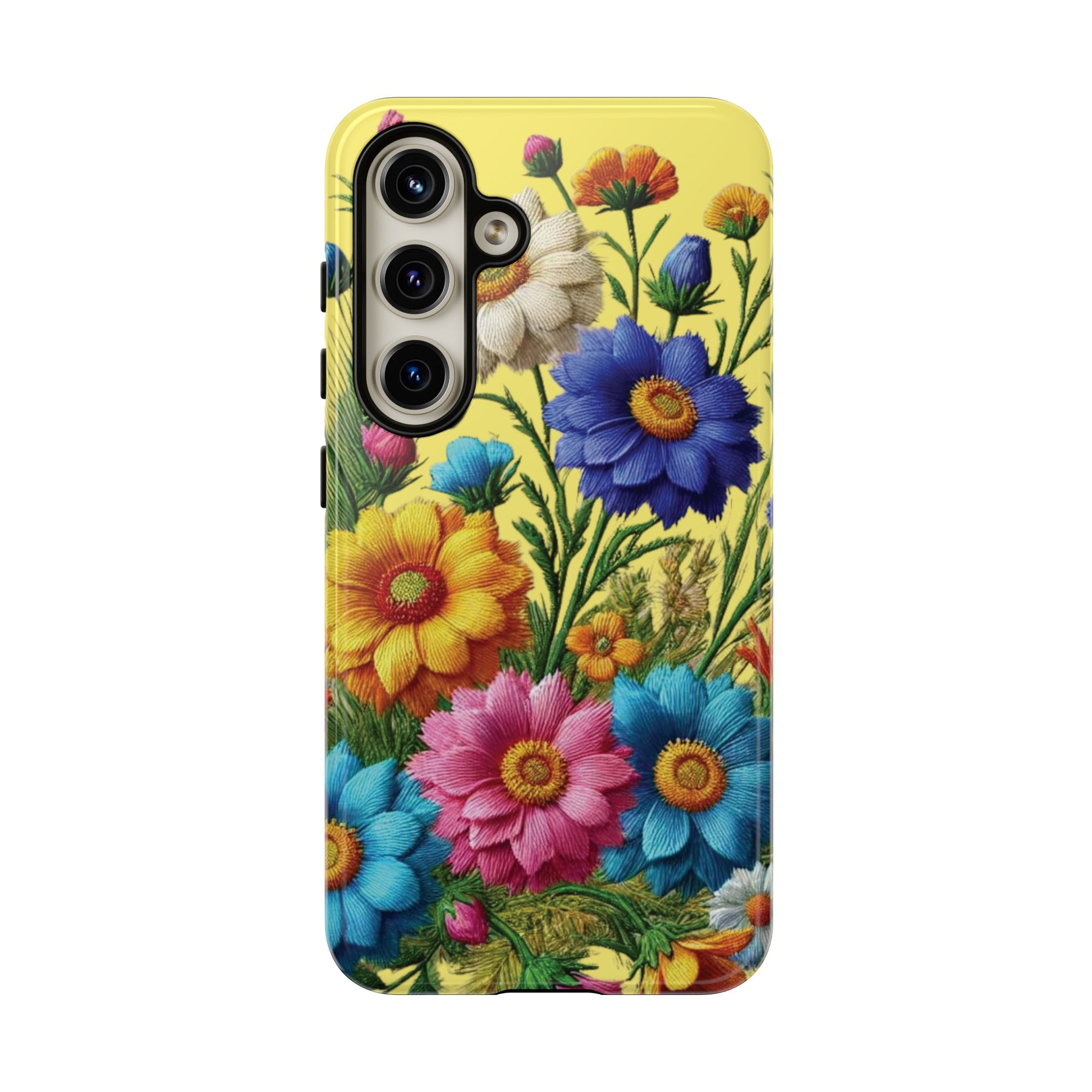 Phone Case Yellow Bright Floral Protective Phone Case Gift for Her Phone 15, Samsung iPhone Samsung  iPhone 15, Samsung iPhone Samsung Accessory Gift for Her