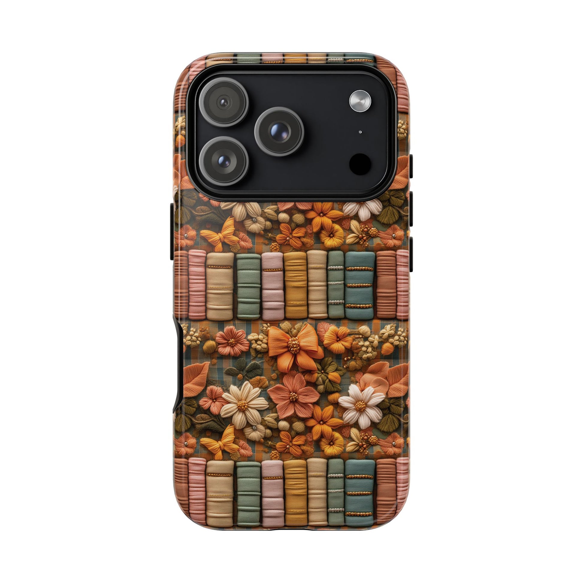 3D Illusion Boho Floral and Books Phone Case Gift for Her Phone 15, Samsung iPhone Samsung Gift for Her Case iPhone 15, Samsung iPhone Samsung Accessory Gift for Her