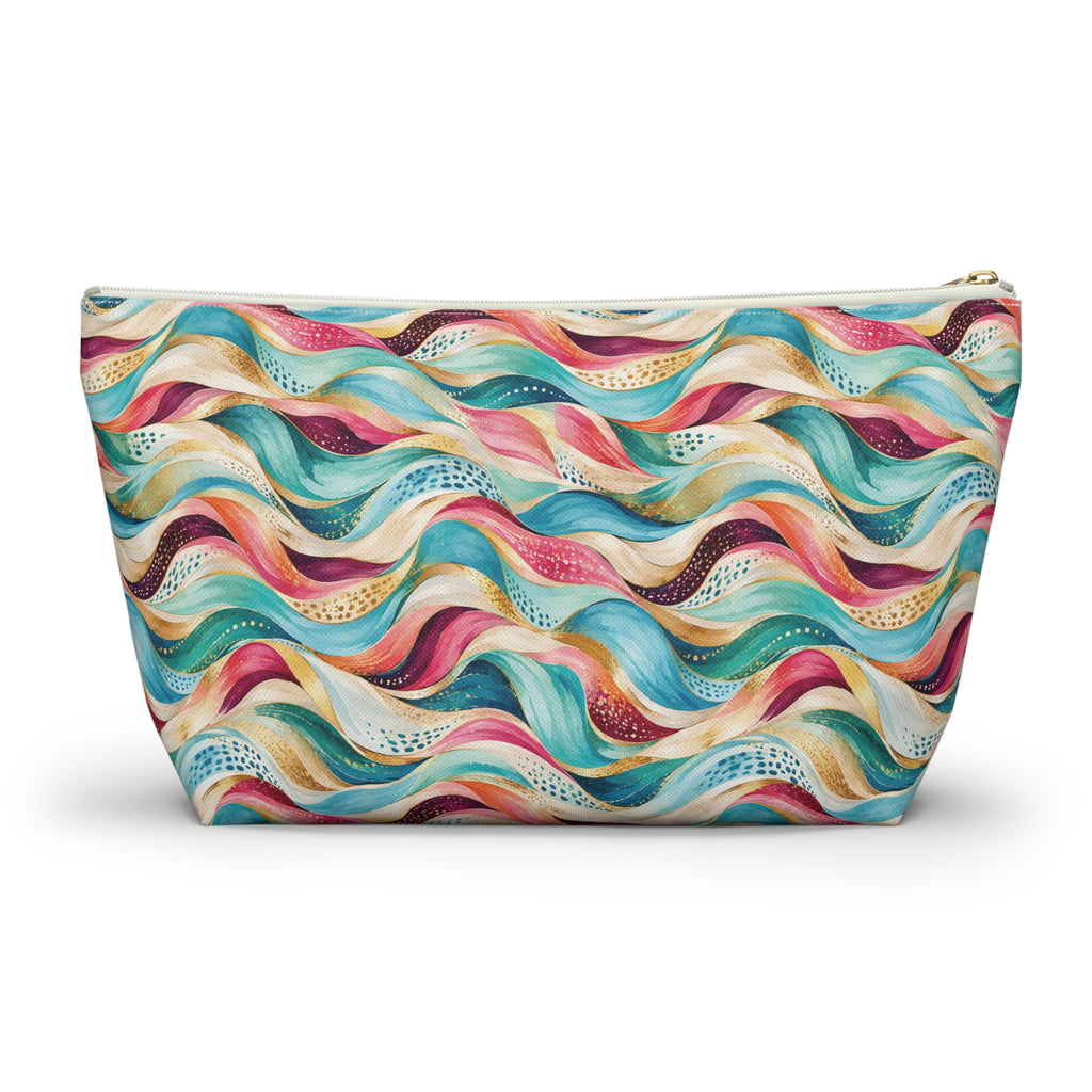 Wavy Rainbow Accessory Pouch – T-Bottom Cosmetic & Travel Organizer