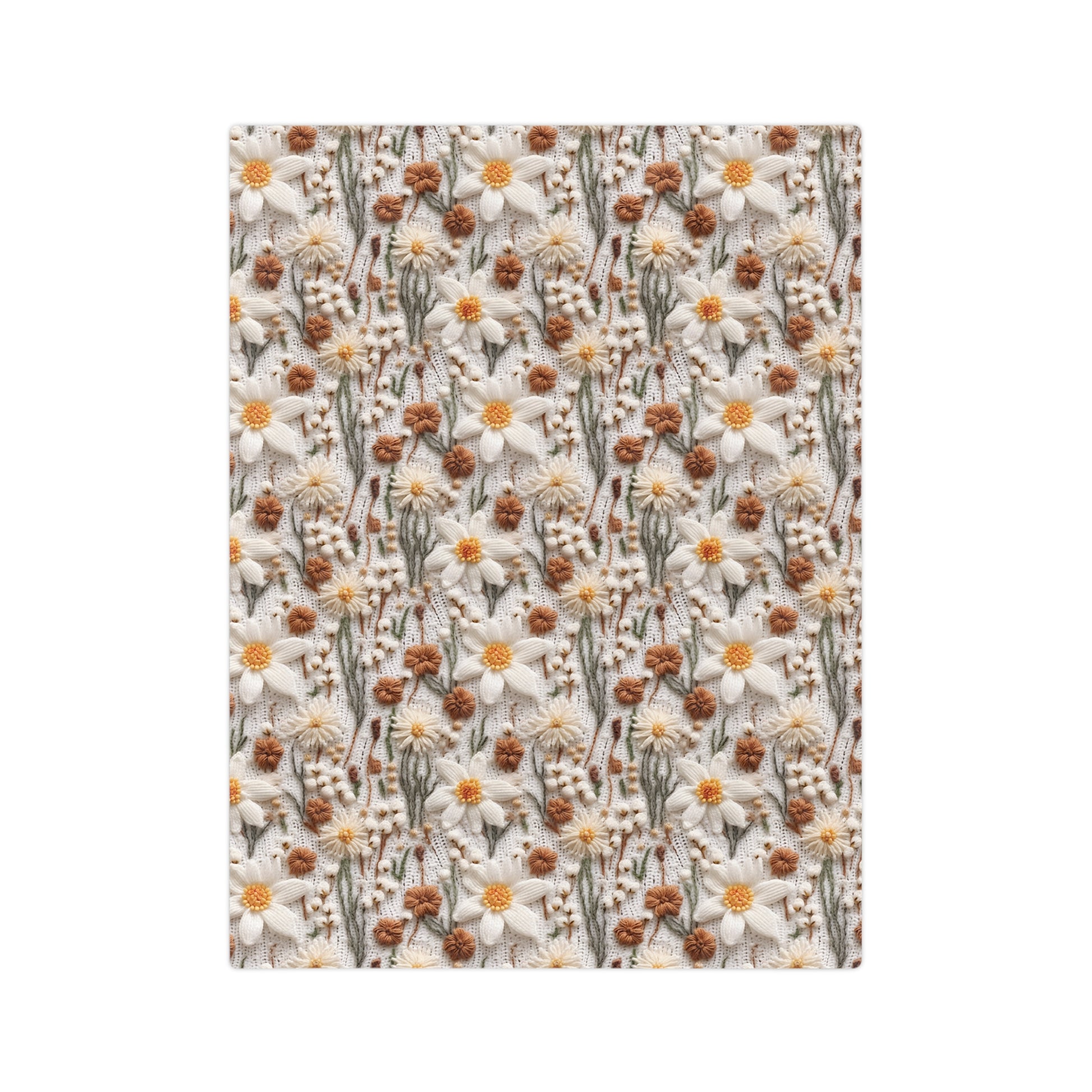 Wildflower Mirage Boho 3D Embroidery Illusion Minky Blanket Cozy Comfort Throw Ultra-Soft Microfiber Comfort Blanket, Perfect for Snuggling Decor, Cozy All-Season Warmth, Comfort Housewarming Gift Throw.