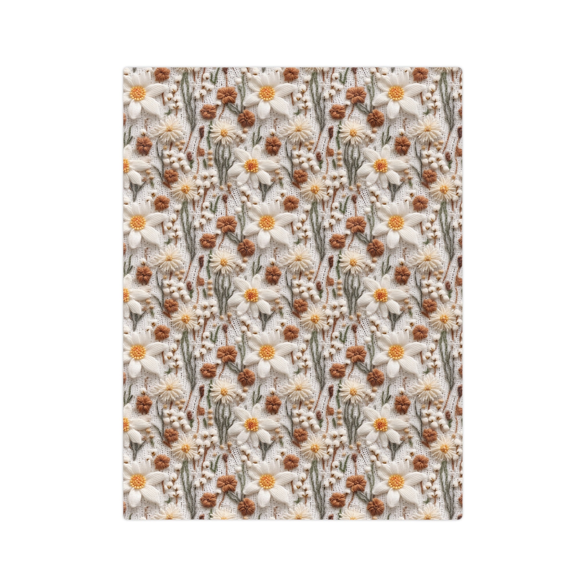 Wildflower Mirage Boho 3D Embroidery Illusion Minky Blanket Cozy Comfort Throw Ultra-Soft Microfiber Comfort Blanket, Perfect for Snuggling Decor, Cozy All-Season Warmth, Comfort Housewarming Gift Throw.