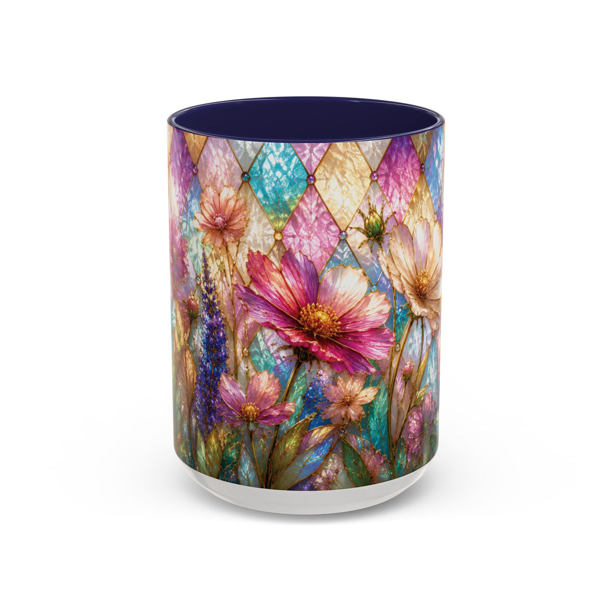 Floral Mosaic Accent Coffee Mug