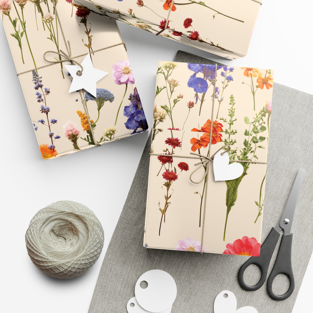 Wildflowers Press Illusion Floral Symphony Timeless Wrapping Paper Perfect for Weddings, Bridal & Baby Showers Eco-Friendly, All Occasion.
