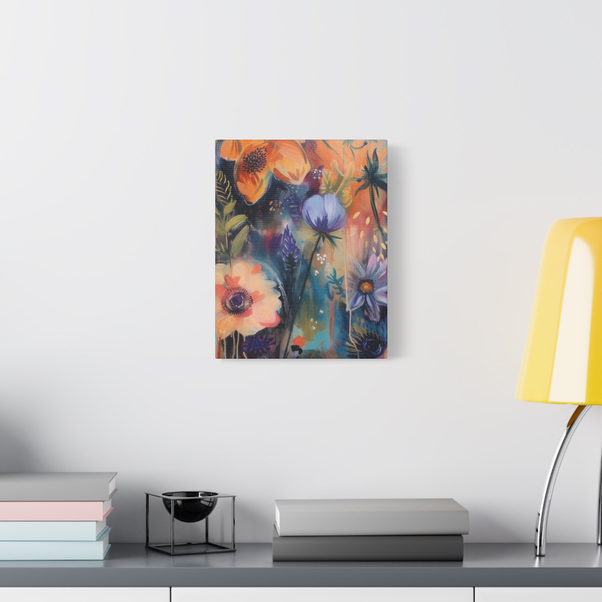 Boho Floral Wall Art Matte Canvas Stretched, Vibrant Botanical Design, Perfect for Living Room, Bedroom, or Office Decor, Adds a Stylish Touch to Any Space1.25" - MRSBYVALLE