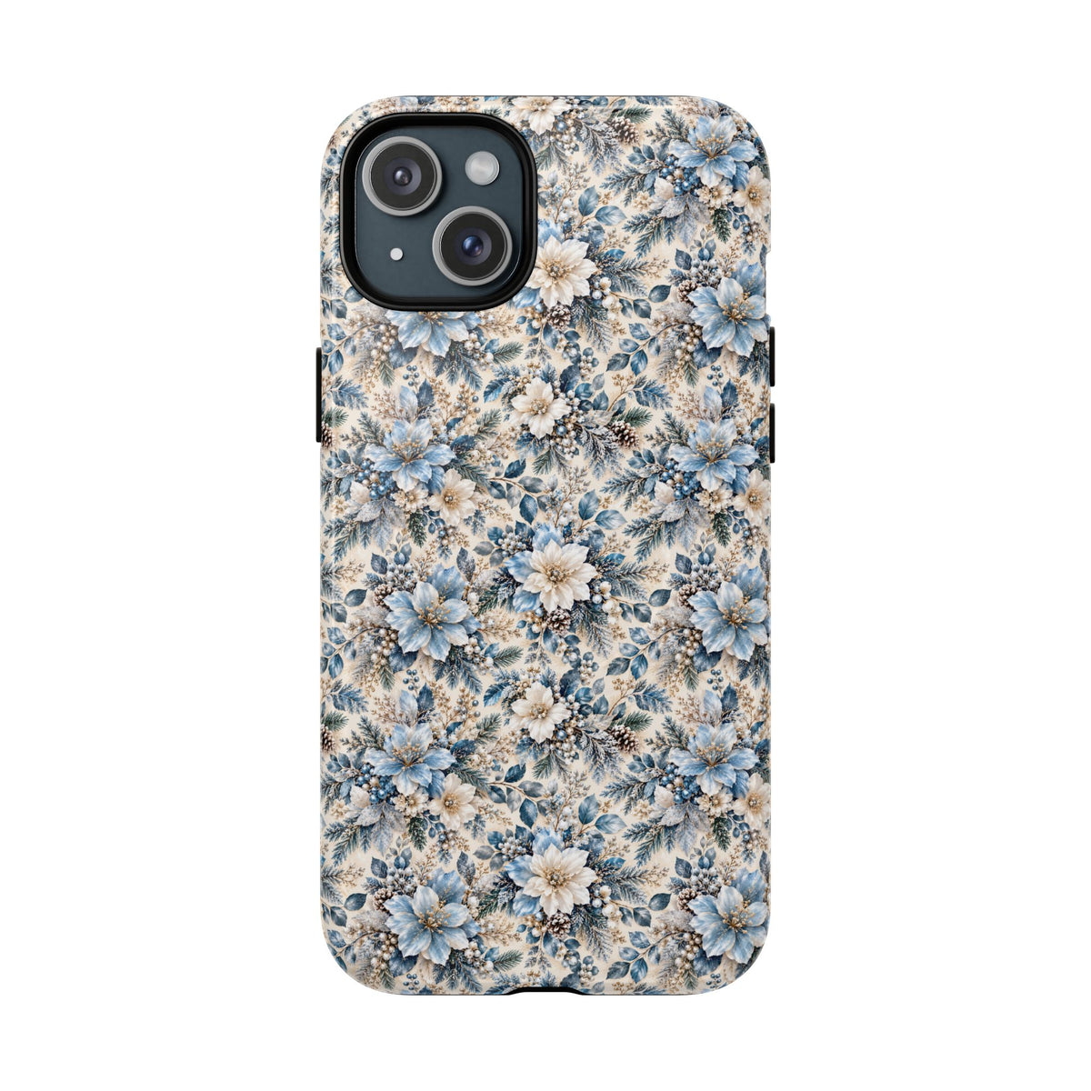 Icy Blue Floral MagSafe Tough Phone Case