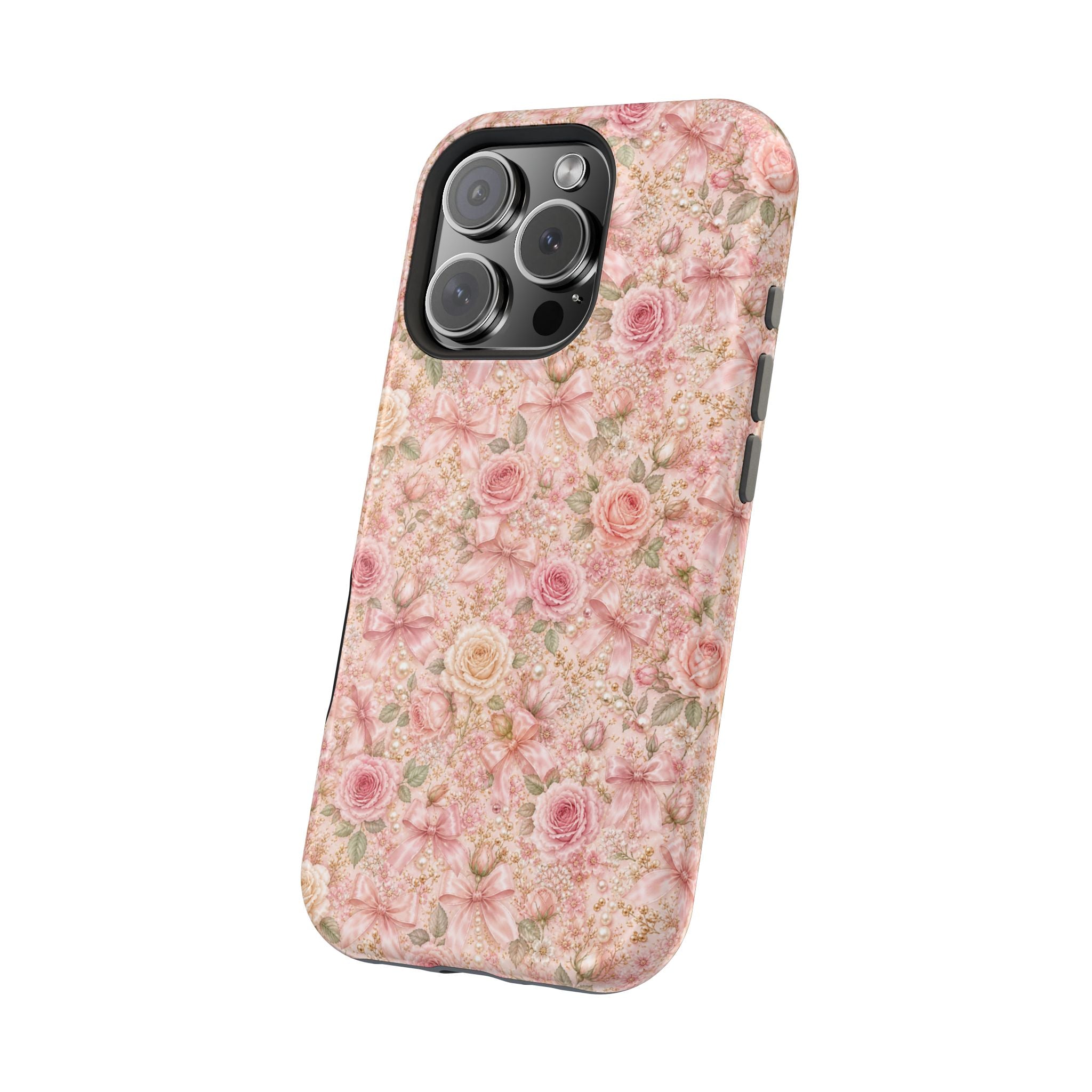 Floral Rose Pattern Magnetic Impact-Resistant Phone Case iPhone and Samsung