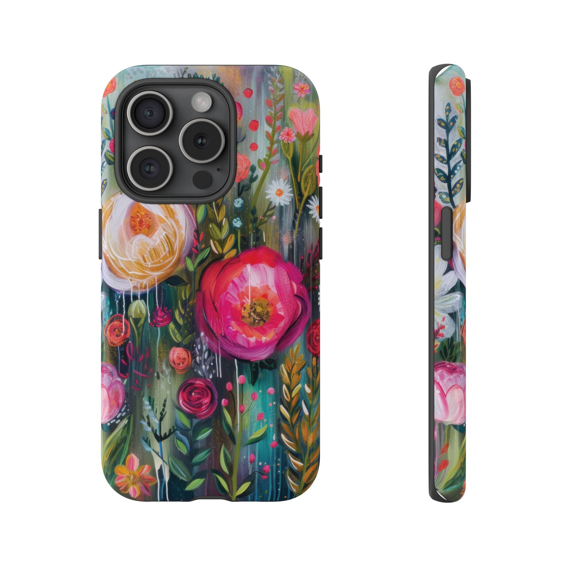 Watercolor Boho Floral Phone Case for iPhone 16 15 14 13 12  21 23 Samsung, and Pixel | Stylish Protective Cover Gift for Her Perfect for Floral Lover