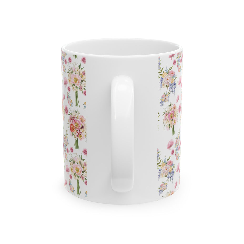Pastel Wildflower Coffee Ceramic Mugs Perfect for Your Morning Brew | 11 oz & 15 oz Sizes Floral Mug for Tea, Cocoa, and More Unique Bohemian Design Gift for Nature Lovers - MRSBYVALLE