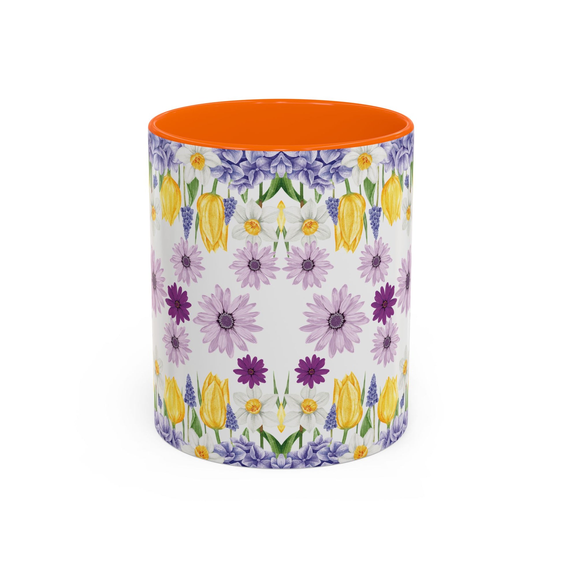 Botanical Floral Mug  Lavender & Yellow Flowers, Ceramic 11oz & 15oz Cup, Ideal Gift for Coffee Lovers, Mother's Day, or Cozy Spring Mornings