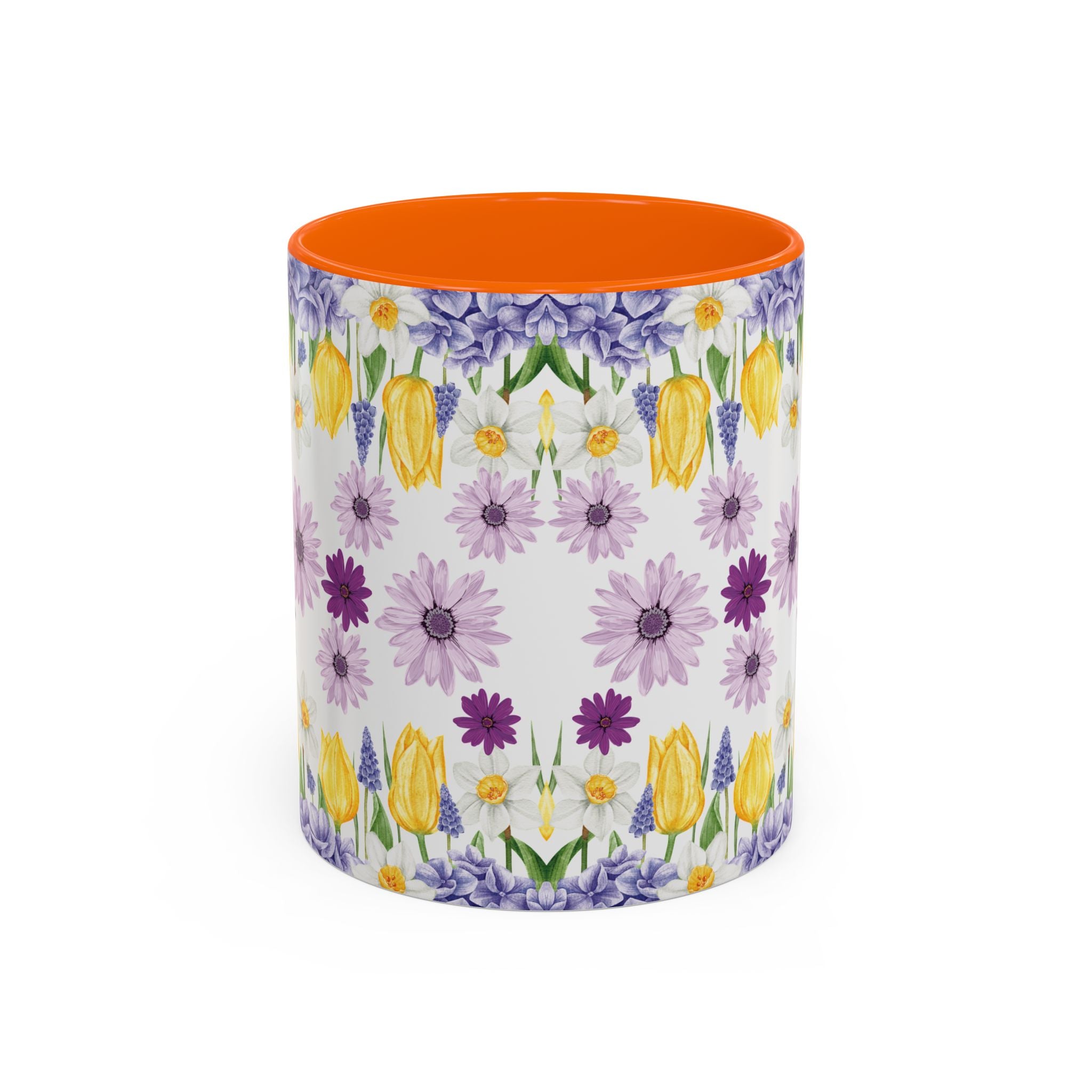 Botanical Floral Mug  Lavender & Yellow Flowers, Ceramic 11oz & 15oz Cup, Ideal Gift for Coffee Lovers, Mother's Day, or Cozy Spring Mornings