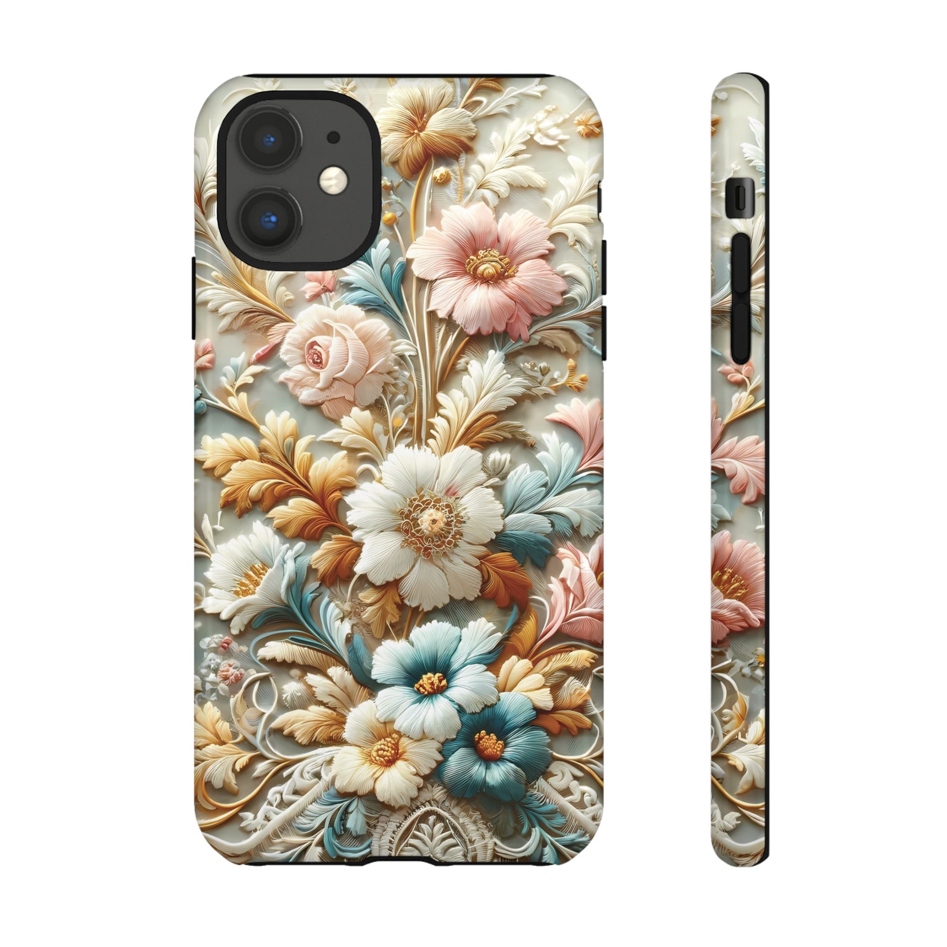 3D Elegant Faux Flowers Phone Case Stylish & Durable for iPhone Samsung Gift iPhone 15, 14, 13 Samsung Pixel Gift for Mom Accessory Gift for Her