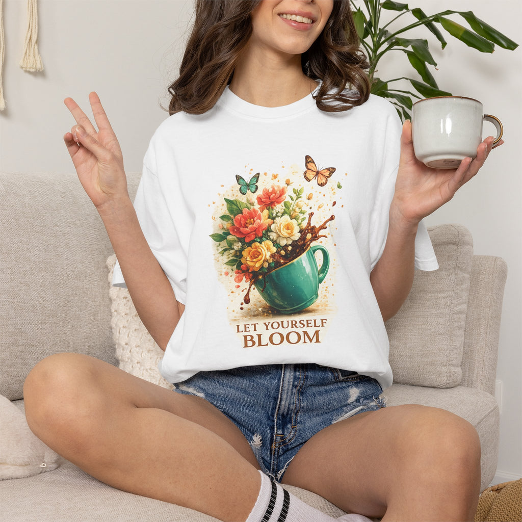 Let Yourself Bloom T-Shirt — Floral Watering Can Graphic Tee