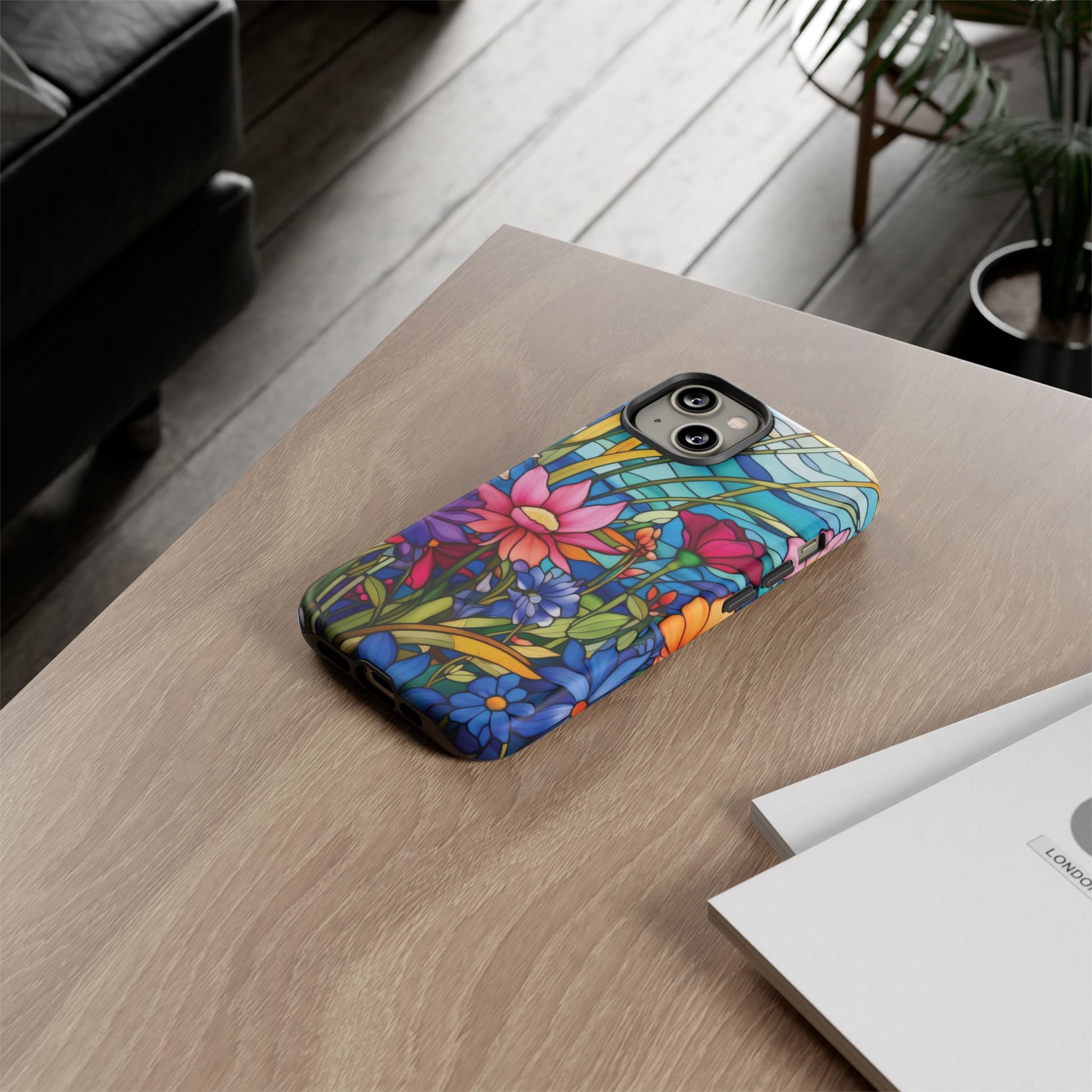 Wildflowers Stain Glass Illusion Phone Case Unique Holiday Protection for Your Device | Stylish & Durable Cover Gift for Her Phone 15, Samsung iPhone Samsung Accessory Gift for Her