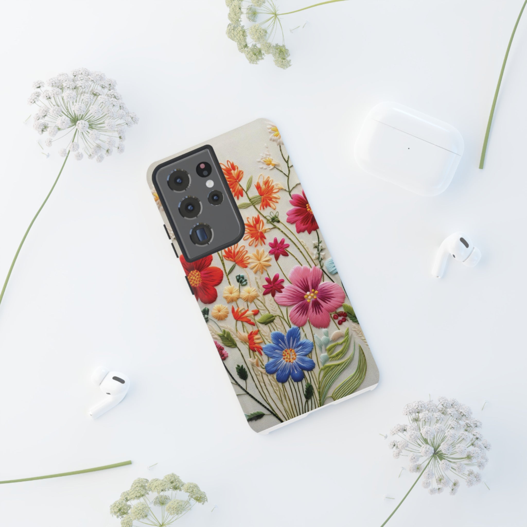 3D Floral Phone Case Elegant Faux Flower Durable for iPhone Samsung Smartphone iPhone 15, 14, 13 Samsung Gift for Mom