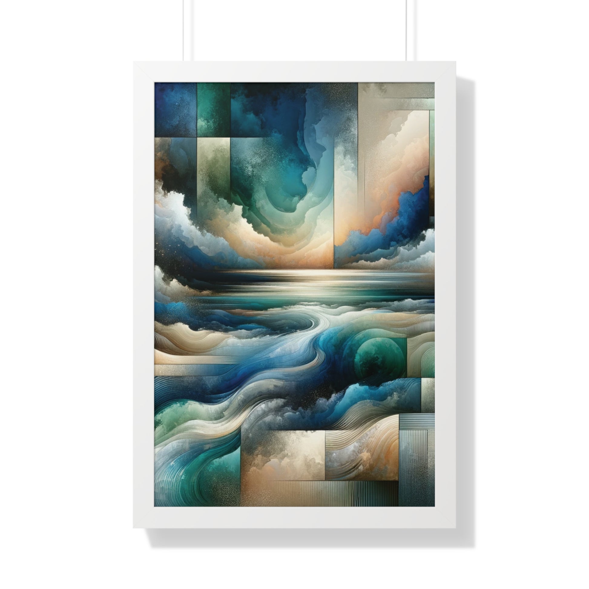 Contemporary Elegance Abstract Modern Art Framed Canvas Print Wall Classic Encased in Black, White, or Walnut Frames with Durable Acrylic Protection Ready to Hang Timelessly Crafted..