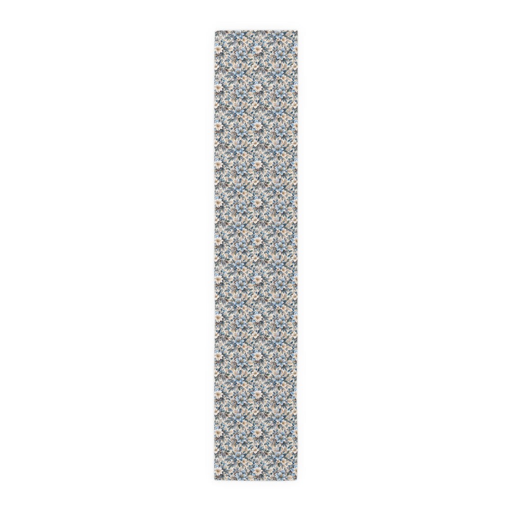 Icy Blue Floral Table Runner