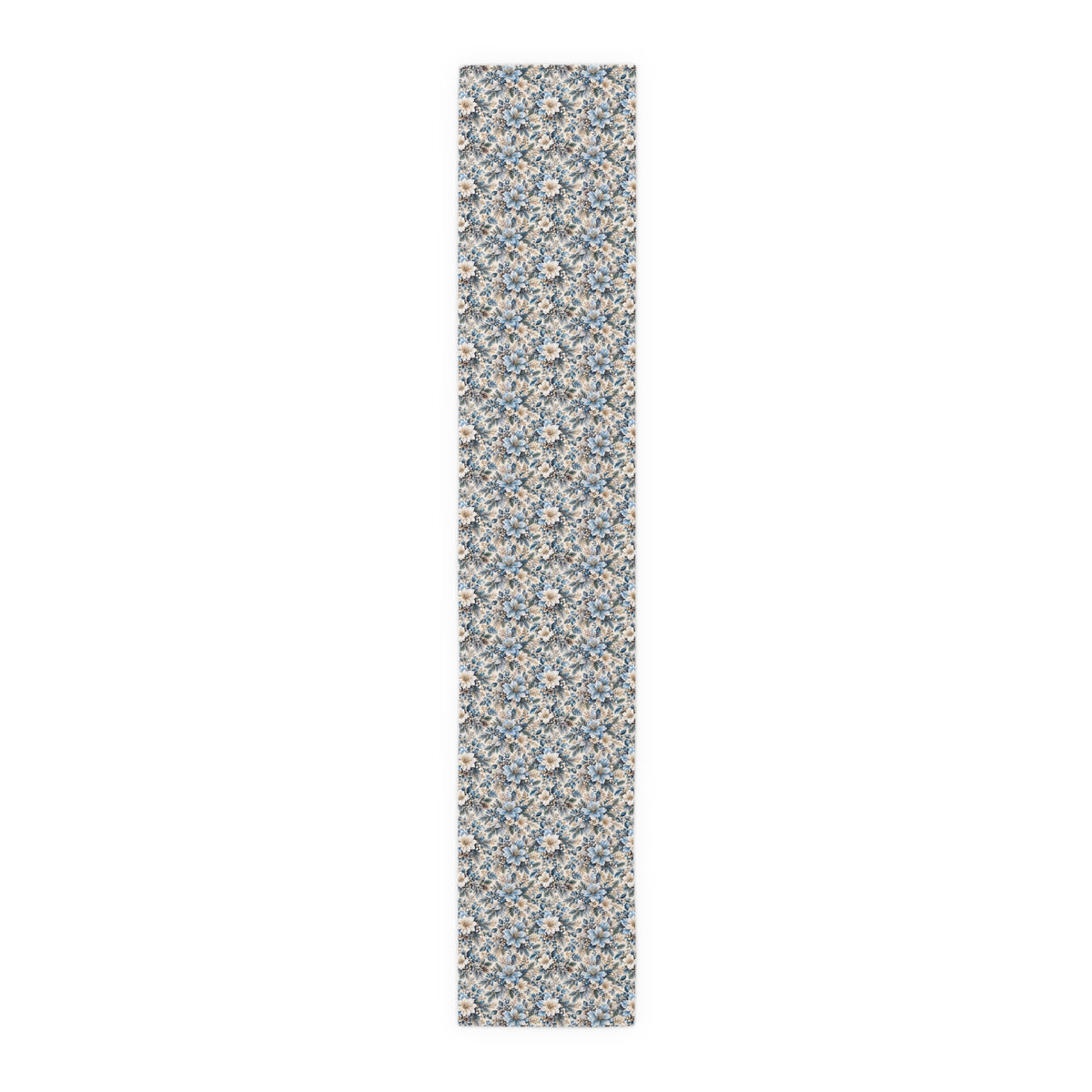 Icy Blue Floral Table Runner
