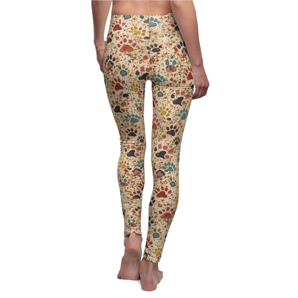 Dog Paws Splatter Pattern Leggings Stylish & Comfy Women's Pants for Everyday Wear, Yoga, or Lounging | Soft, Stretchy, and Perfect for Pet Lovers  Available in Plus Sizes - MRSBYVALLE