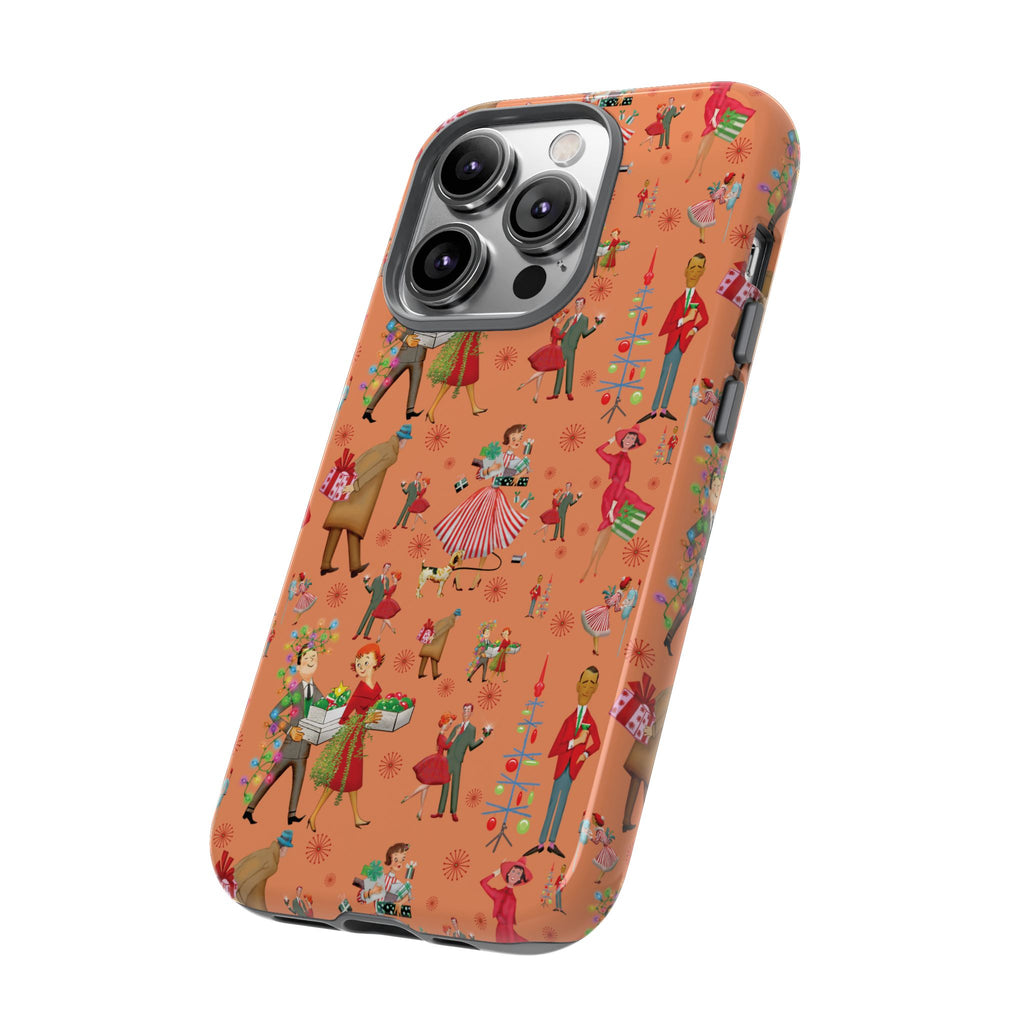 Retro Christmas 50s Phone Case Unique Holiday Protection for Your Device | Stylish & Durable Cover Gift for Her Phone 17, 16, 15, Samsung iPhone Accessory Gift for Her