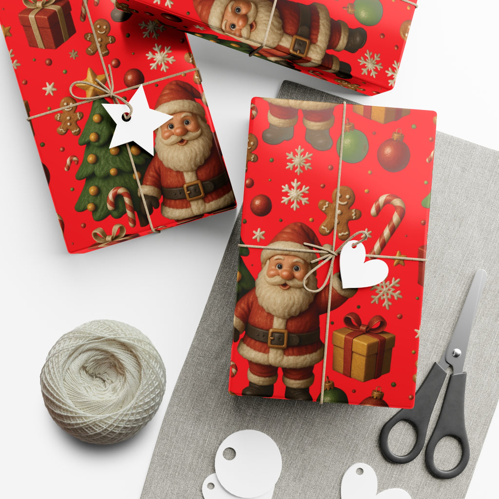 Red Christmas Wrapping Paper Premium Festive Gift Wrap Roll, Classic Holiday Design, Great for Presents, Durable, Vibrant, and Perfect for Seasonal Gifting