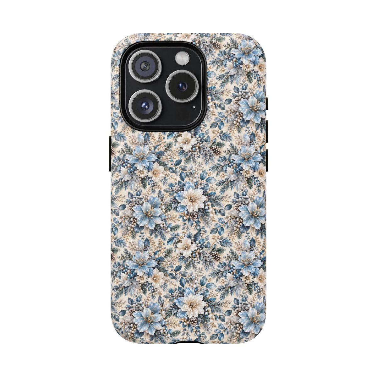 Icy Blue Floral MagSafe Tough Phone Case