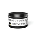 New House Sacred Light Divine Verse Tin Candles Embrace Peace with 4oz/8oz Coconut Soy Wax, Hand-Poured in USA. Lead-Free Wick, 20-40hr Burn. Evergreen, Vanilla, More. Spiritual Ambiance Awaits. Grace.