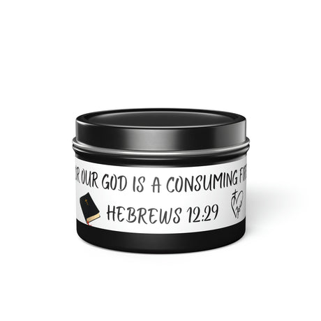 New House Sacred Light Divine Verse Tin Candles Embrace Peace with 4oz/8oz Coconut Soy Wax, Hand-Poured in USA. Lead-Free Wick, 20-40hr Burn. Evergreen, Vanilla, More. Spiritual Ambiance Awaits. Grace.