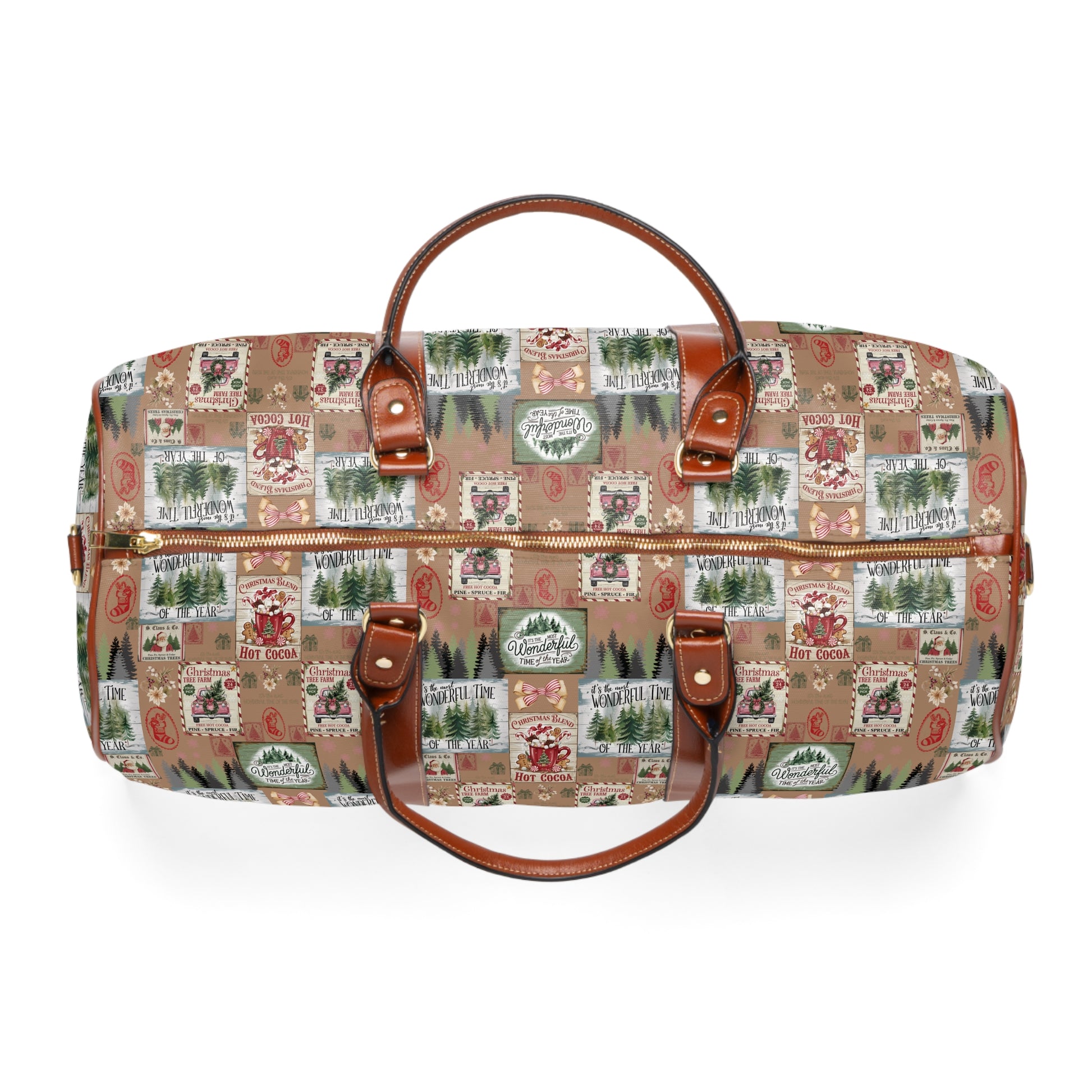 Unique Christmas Gift Travel Bag with Stamps Design Ideal Holiday Gift for Globetrotters Durable Overnight Bag for Luxurious and Chic Travel - MRSBYVALLE