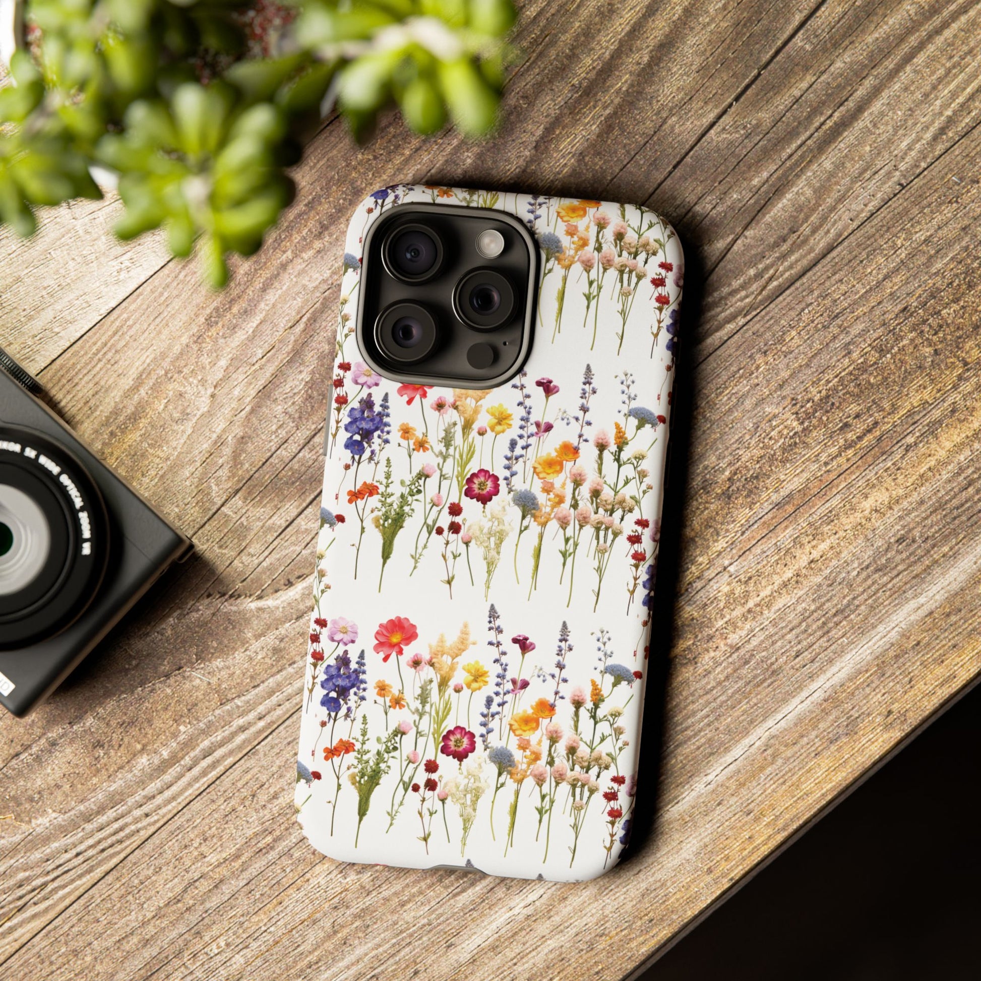 White Best Phone Case Press Flowers Floral 3D Illusion Luxury Tough Case Floral Elegant Durable Stylish for Modern Devices iPhone 17, 16, 15, Samsung iPhone Samsung Accessory Gift for Her