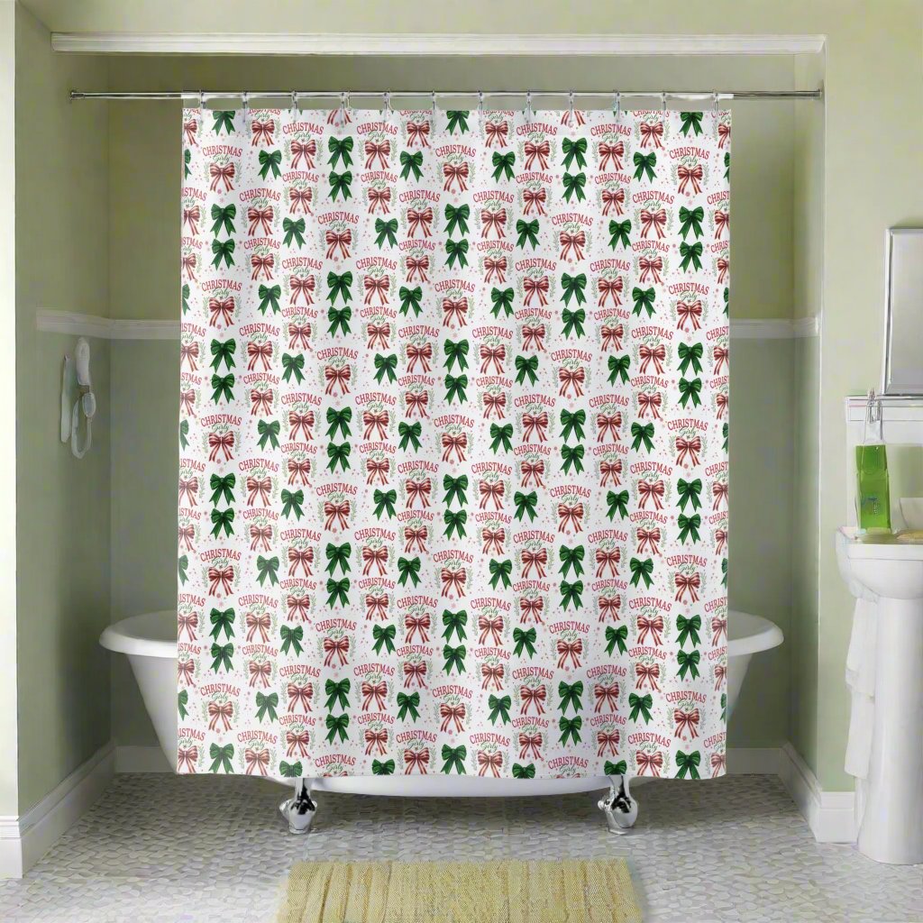 New House Boho Girly Christmas Shower Curtain Stylish Bathroom Decor, Perfect for a Fresh, Elegant Look and Durable for a Fresh, Stylish Wedding Gift for Mom Bridal Shower Gift Newlywed - MRSBYVALLE