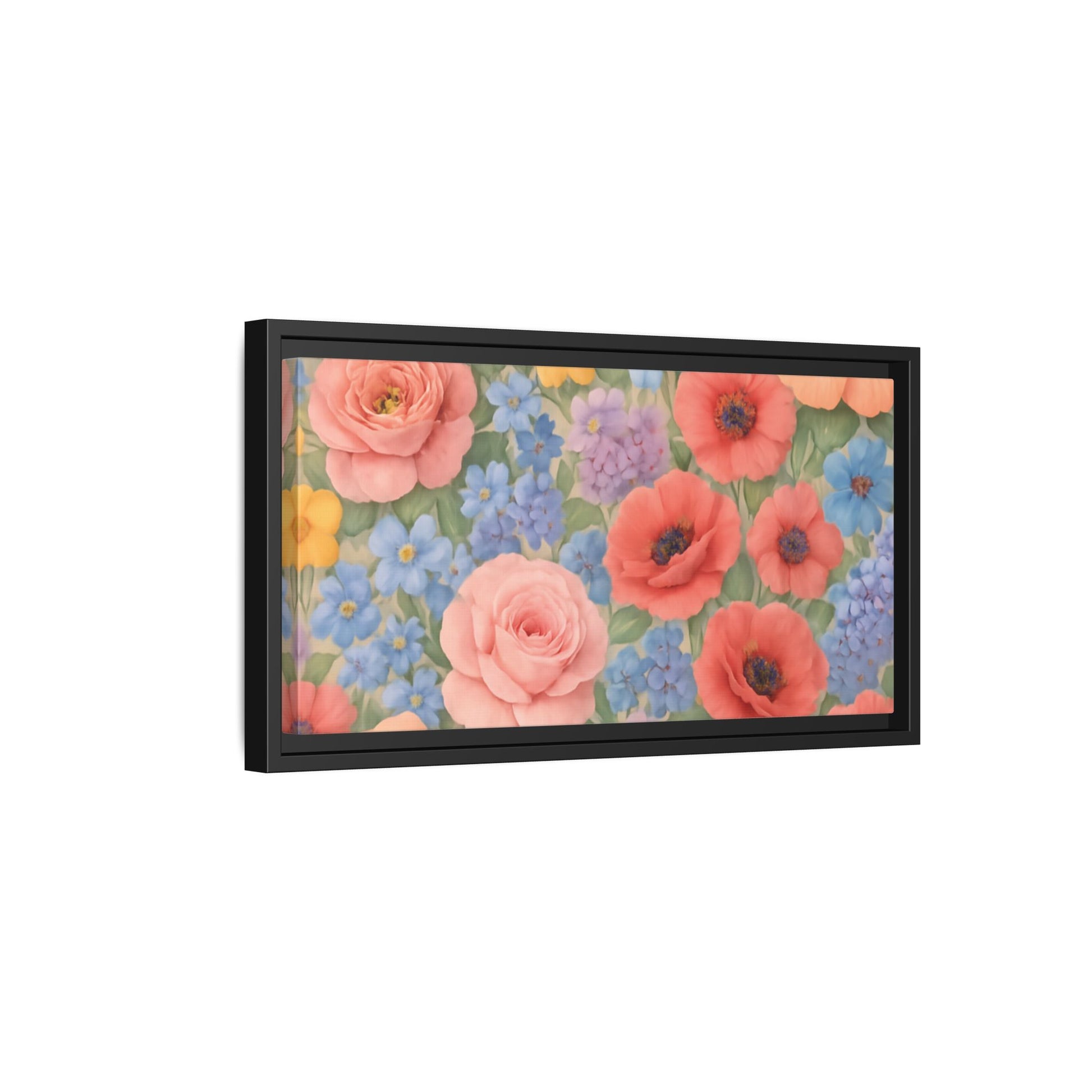 Luxury Framed Floral Canvas – Bold Multi-Color Botanical Wall Art, Elegant Nature-Inspired Accent for Living Room, Bedroom, or Office Décor Gift for Mom